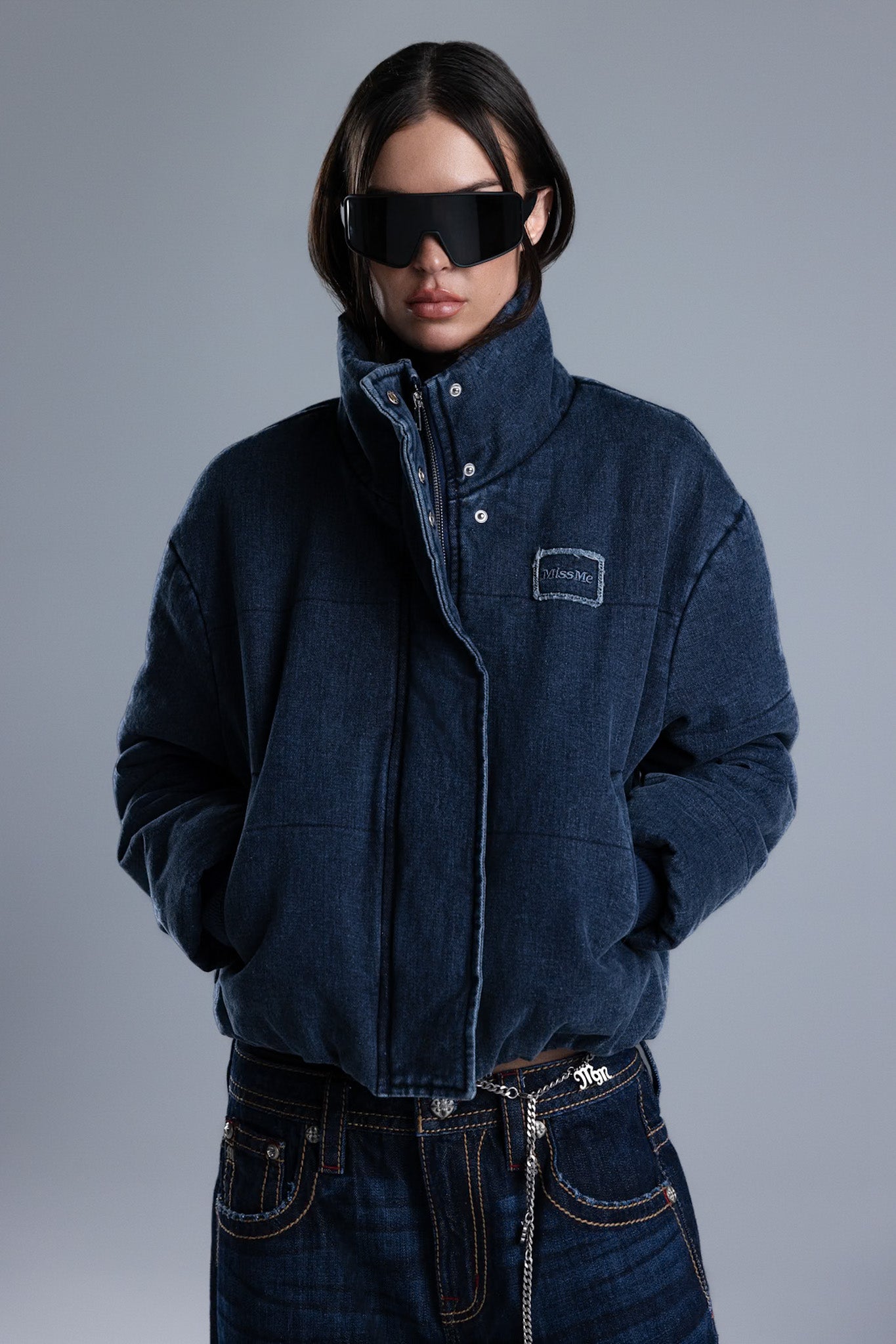 Alixia Denim Bomber Jacket