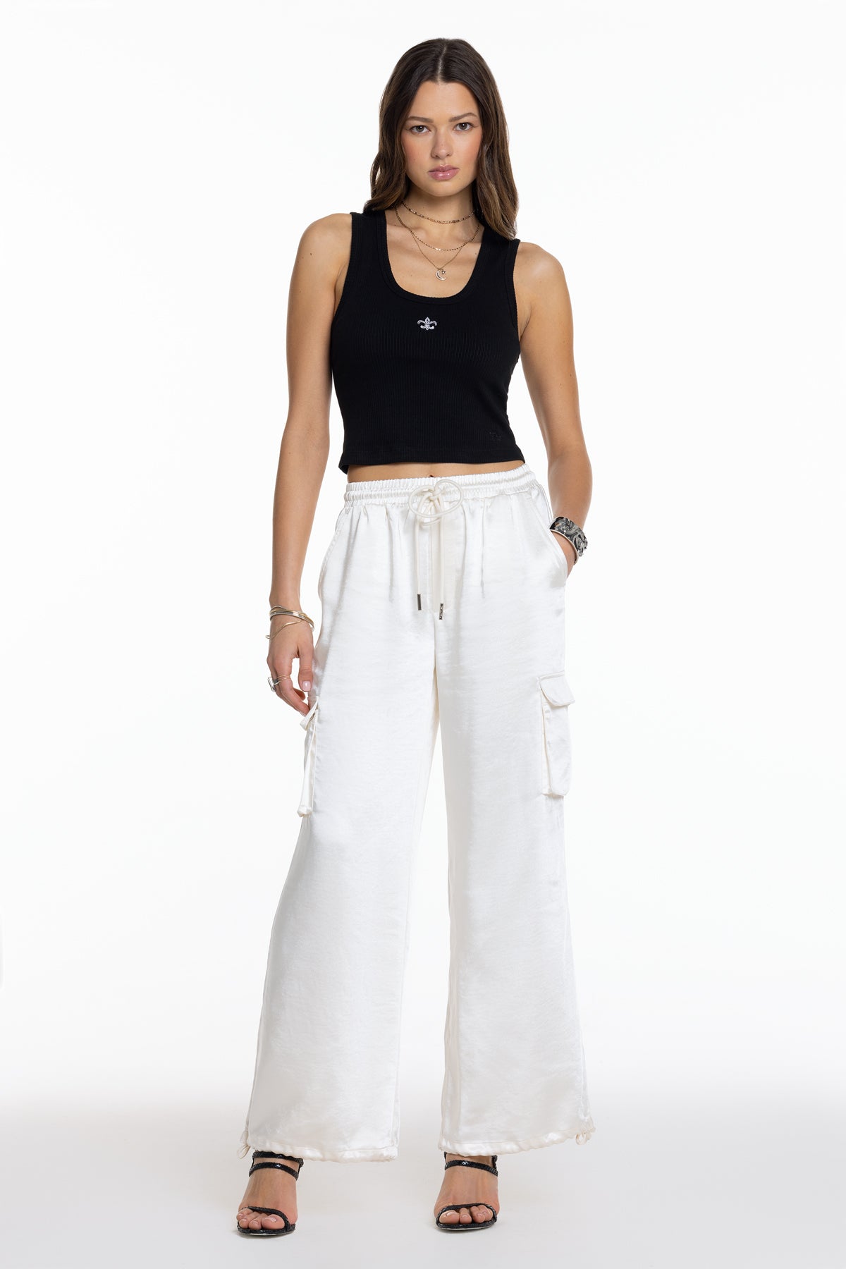 Camila Satin Cargo Pants