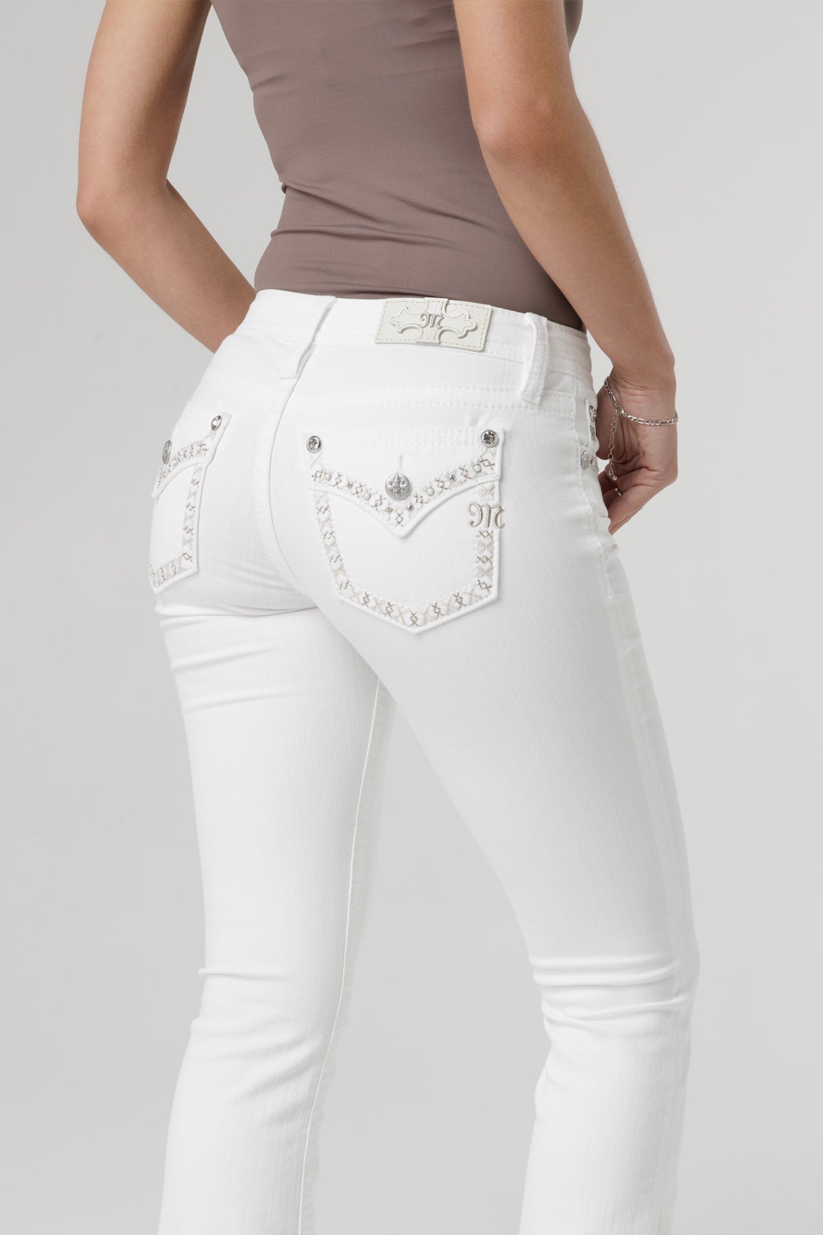 Aspen White Stitch Bootcut Jeans