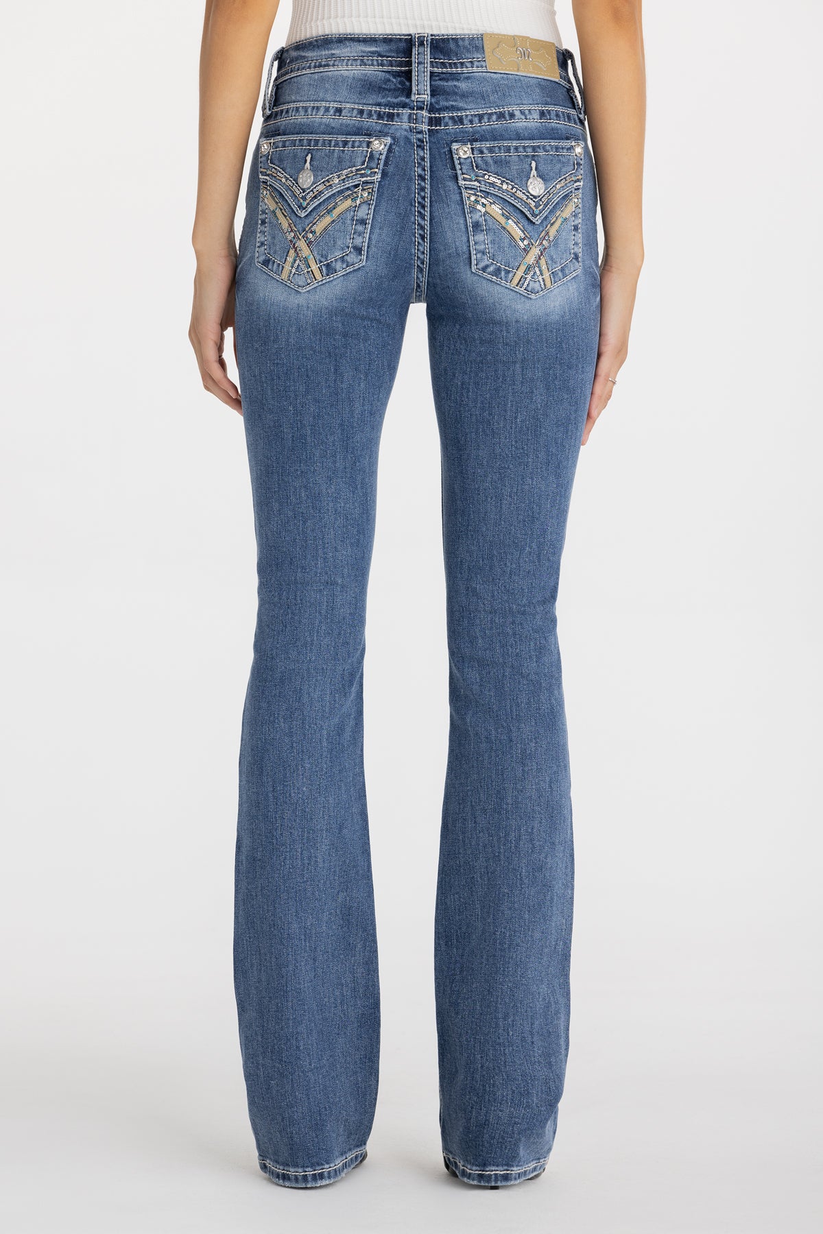 Avery Cross Stitch Bootcut Jeans