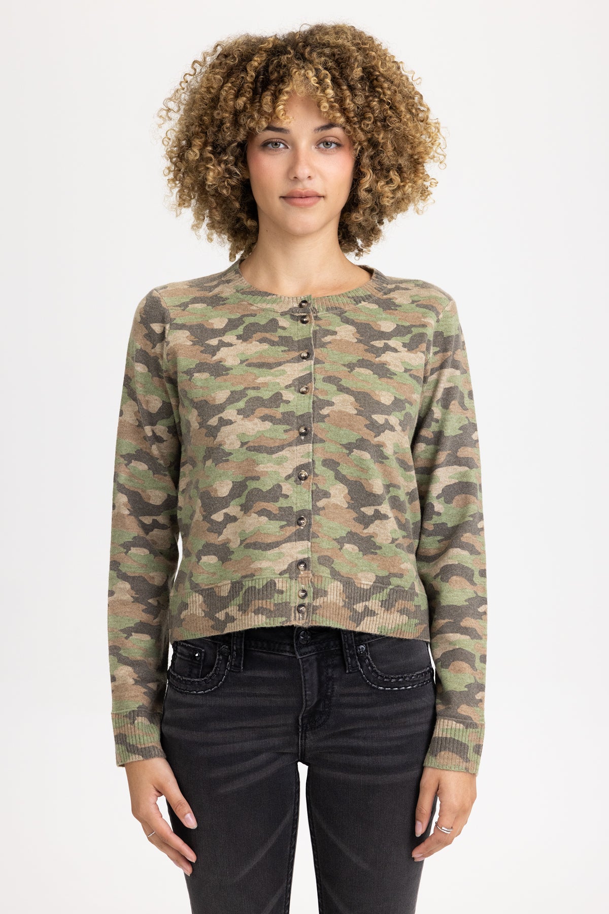 Reese Camo Knit Cardigan
